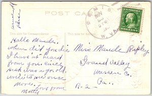 1912 Thanksgiving Greetings Wild Turkey Embossed Back Posted Postcard