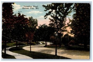1917 Valentine Road Street Park Kansas City Missouri MO Vintage Antique Postcard 