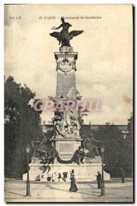 Old Postcard Paris Gambetta Monument