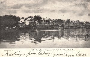 Vintage Postcard 1906 Emory St. Bridge Over Wesley Lake Asbury Park New Jersey