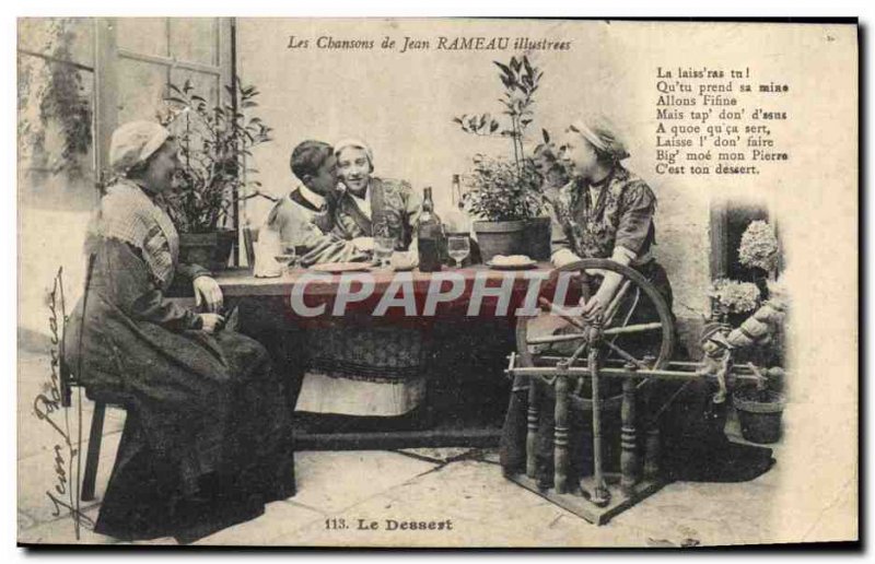 Old Postcard Folklore songs of Jean Rameau illustrees Dessert