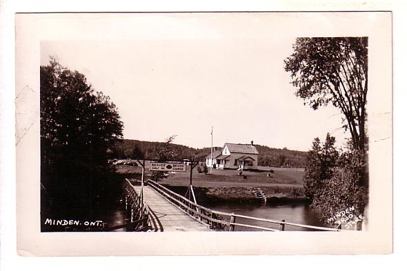 Real Photo, Wooden Bridge to Beaver Brook Golf Course, Minden, Ontario