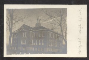 RPPC GOLDFIELD IOWA HIGH SCHOOL BUILDING VINTAGE REAL PHOTO POSTCARD