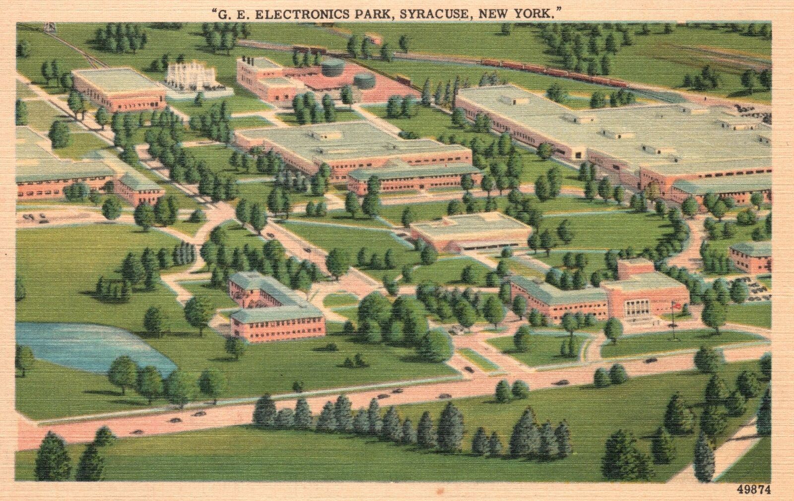 Vintage Postcard General Electrics Electronic Park Engineering Syracuse