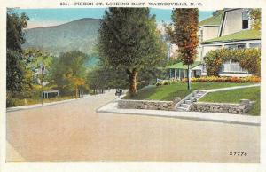 WAYNESVILLE, NC North Carolina  PIGEON STREET~East LARGE HOMES c1920's Postcard