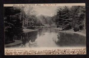 MA View of Mirror Lake SPRINGFIELD MASS Postcard UDB PC