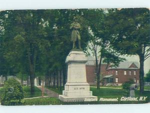 Divided-back MONUMENT SCENE Cortland New York NY AE8055