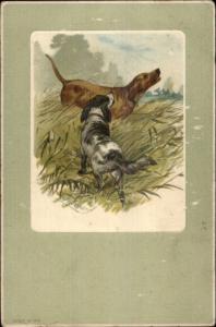 Hunting Dogs Howling - Deikers c1910 Postcard