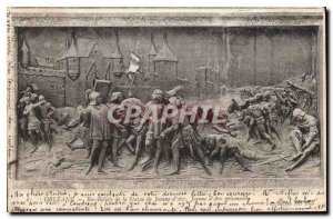 Postcard Old Orleans Bas Reliefs of Joan of Arc Statue prisonniere