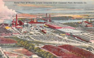 SAVANNAH, Georgia GA    KRAFT CONTAINER PLANT~World's Largest  ca1940's Postcard