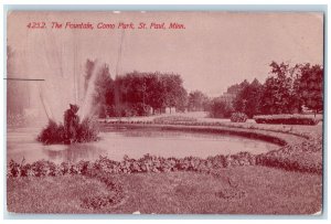 1913 Fountain Como Park Pond Flower Garden St. Paul Minnesota Vintage Postcard