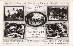 Habana Cuba Chateau Madrid Gardens Multiview Real Photo Postcard AA69842