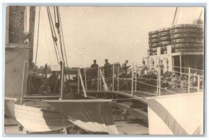 c1940's WWII US Army Troop Movement US Navy RPPC Photo Unposted Postcard