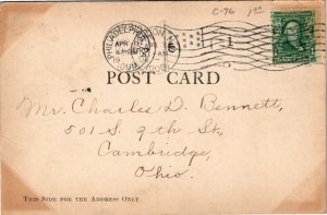 Postcard NJ Trenton The Barracks - Military Flag Cancel UDB 1906 M36