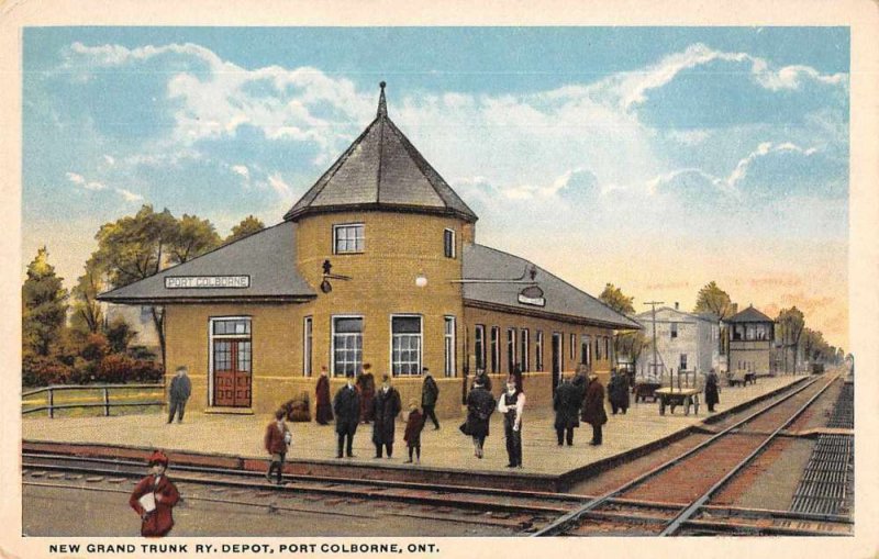 Port Colborne Ontario Canada New Grand Trunk Railway Depot Postcard AA4253