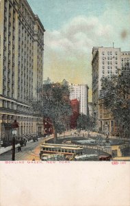Bowling Green, Manhattan, New York City, Early Postcard, Used in 1908