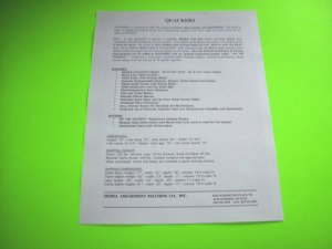 QUACKERS ORIGINAL NOS ROLL DOWN REDEMPTION ARCADE GAME MACHINE FLYER