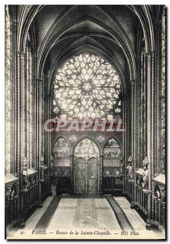 Old Postcard Paris Rose Window of the Sainte Chapelle