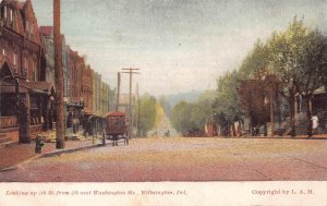 LOOKING UP 4TH STREET & WASHINGTON WILMINGTON DELAWARE POSTCARD (c.1905)