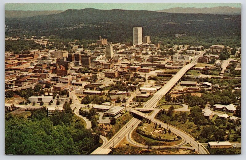 1974 Aerial View Of Business Section Greenville South Carolina Posted Postcard