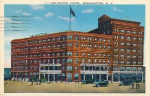 Binghamton NY, New York - Arlington Hotel - pm 1938 - Linen