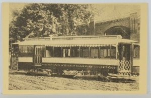 West - End Street Railway Company U.S.Mail Trolley Postcard R16