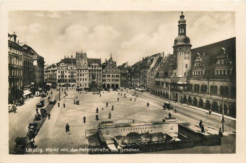 Germany Leipzig Markt von der petersstrasse aus gesehen