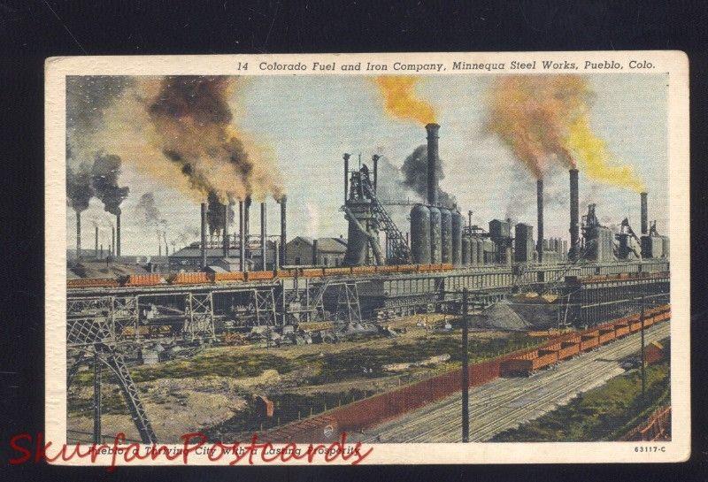 PUEBLO COLORADO FUEL AND IRON COMPANY FACTORY MINNEQUA STEEL WORKS POSTCARD