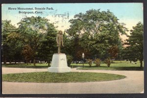 Connecticut BRIDGEPORT Howe Monument, Seaside Park pm1915 - DB