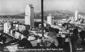 San Francisco CA Golden Gate From Mark Hopkins Hotel, Real Photo Postcard,