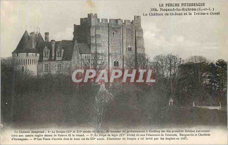 Old Postcard Le Perche Nogent Picturesque Retrou the E and L The Castle of St...