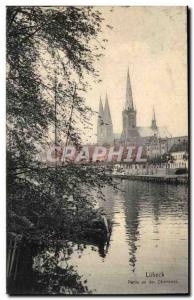 Germany Lubeck Old Postcard Partie an der Obertrave