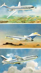 Airplanes Delta Airlines Douglas DC-9-32 Boeing 727-232 & Lockheed L-1011-1/2...
