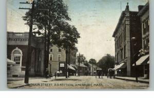 Amesbury MA Main Street c1910 Postcard