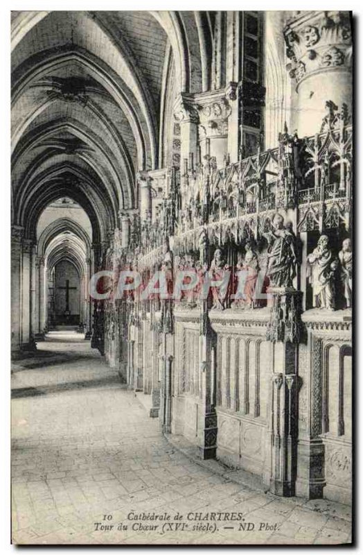 Old Postcard Chartres The Cathedral Choir Tour