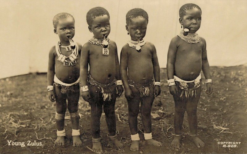 Africa Young Zulus Real Zulu Natives RPPC 05.51