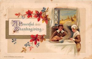 Thanksgiving  Peaceful Thanksgiving, Saying Grace  Feast, Winsch Vintage PC U4