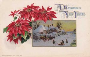 A Blessed New Years - Greeting Card - Winter Scene - DB