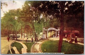 Council Bluffs IA-Iowa, 1911 Entrance to Fairmount Park Railway Old Postcard