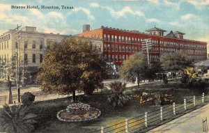 Houston Texas Brazos Hotel Exterior Antique Postcard KK1844