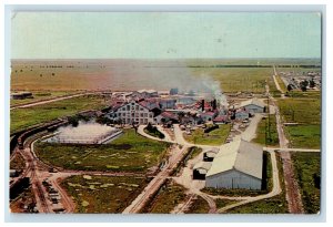 1967 Aerial View of Largest Raw Sugar Mill in US Clewiston FL Cancel Postcard