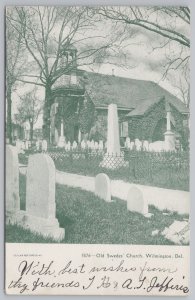 Wilmington Delaware~Old Swedes' Church & Graveyard~Vintage Postcard