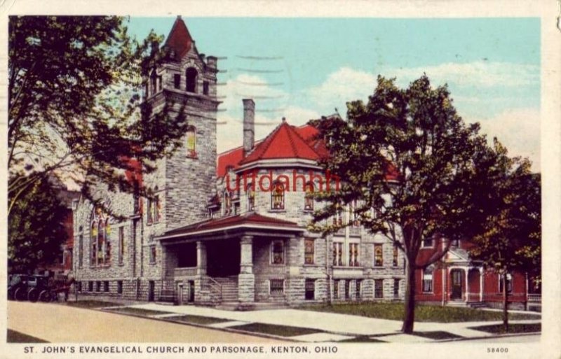 ST. JOHN'S EVANGELICAL CHURCH AND PARSONAGE, KENTON, OH 1935