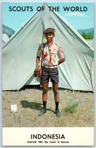 c1968's Indonesia Scouts Of The World Boy Scouts Of America White Tents Postcard