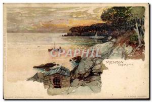 Old Postcard Illustrator Menton Cap Martin