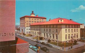 Albuquerque New Mexico~US Post Office & Federal Building~50s Cars in Street