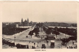 Malta Floriana Tram Simonds Sign Ad Cars RPPC vintage postcard B911