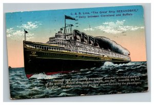 Vintage 1926 Postcard C & B Line Passenger Ship Cleveland OH Buffalo NY
