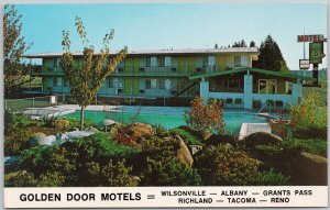 Golden Door Motels Tacoma Reno Wilsonville Richland Advertising Postcard H62