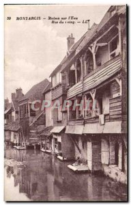 Old Postcard Montargis House on & # 39eau Rue du Loing